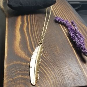 Golden Feather Necklace